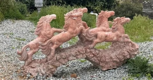 Huge Marble Horses Sculpture