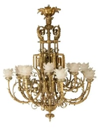 French 18th Century gilt-bronze chandelier