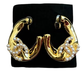 Chanel Large Earrings with Pearls