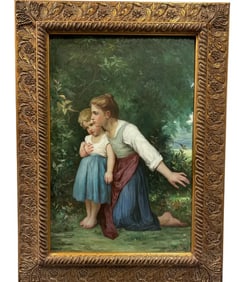 Large Mom and Daughter On Canvas