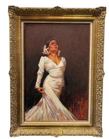 Flamenco Dancer Oil Painting by Dowell