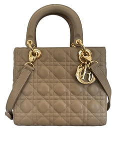 Chiristian Dior Lady dior Medium 2way Hand Shoulder Bag Leather