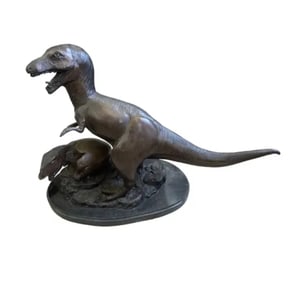 Large Dinosaur Bronze Sculpture
