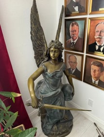 Life Size Victory Angel Bronzd Sculpture by Villar