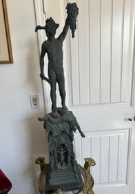 Large Perseus Grabbing Medusa Head Bronze Sculpture