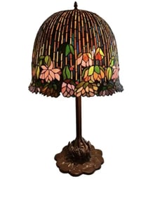 Large Tiffany Style Flowering Lotus Table Lamp