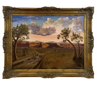 1986 Moving through Grand Canyon Landscape Painting by Maurice Green