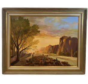 Landscape Oil on Panel by Walt Johnston