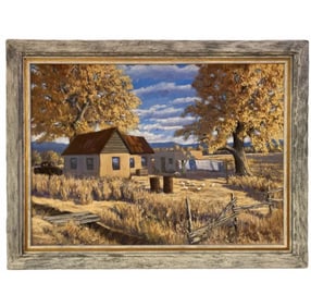 Adobe House HomeStead - Oil on Canvas Painting