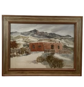 Adobe Houses -Watercolor by Garoutte ASAI