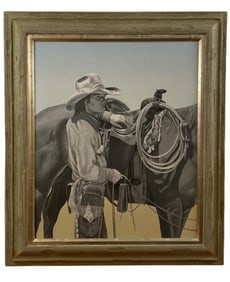 Cowboy Oil Painting by Walt Johnston