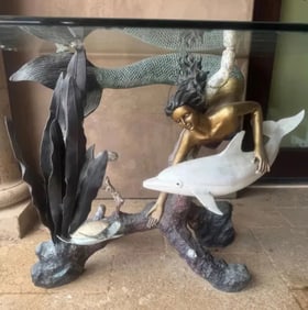 Mermaid Bronze Table Sculpture