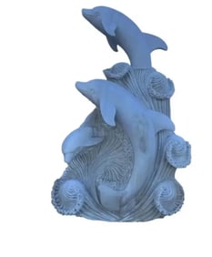 Life Size Marble Dolphis Sculpture