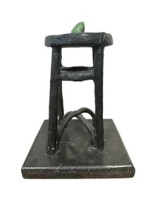 J. Miro Abstract Bronze Sculpture