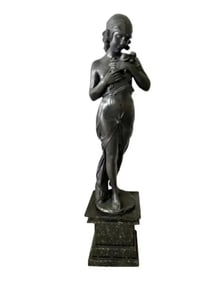 19th Century Life Size French Lady Bronze Sculpture