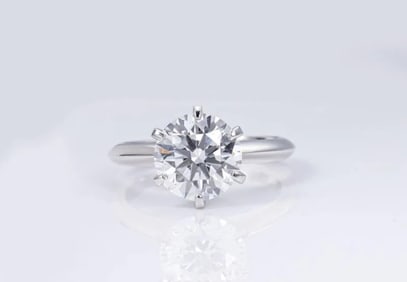 3.02 Carats Diamond Ring 18k White Gold