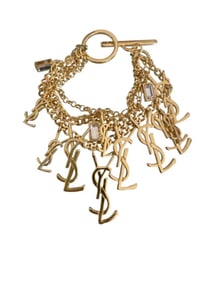 YSL Crystal Cassandre Multichain Bracelet