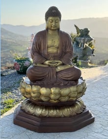 Monumental Life Size Bronze Buddha