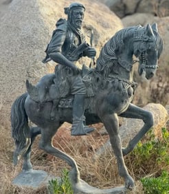Life Size Rider and Horse Bronze Sculpture