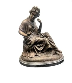 Large Neoclassical Style Bronze Lady