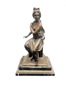 Large Neoclassical Style Bronze Lady