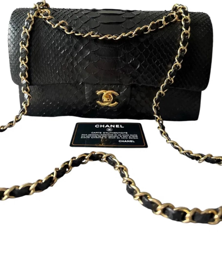Chanel Black Python Shoulder Bag (1 of 5)