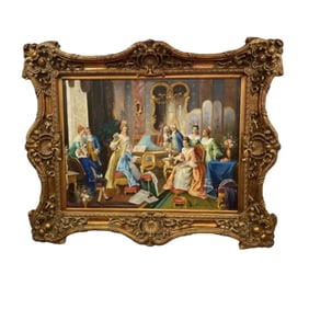 Piano Recital Huge Baroque Oil Painting