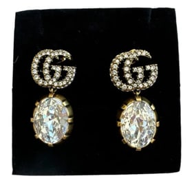 Gucci Double G Earrings with Crystal