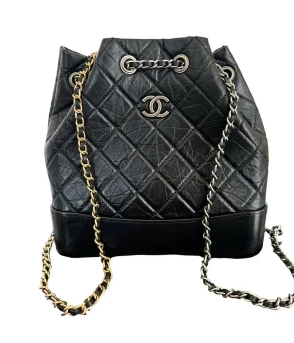CHANEL Aged Calfskin Quilted Small Gabrielle Backpack Black (1 of 5)