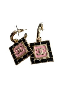 Chanel Pink Metal Earrings