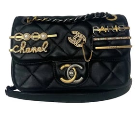 Chanel Coco Clips Flap Bag Embellished Quilted Lambskin Mini