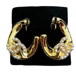 Chanel Large Earrings with Pearls
