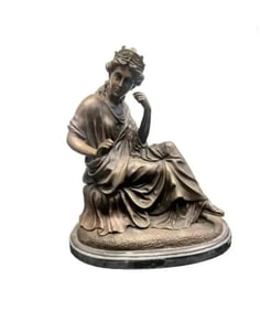 Large Neoclassical Style Bronze Lady