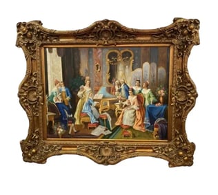 Piano Recital Huge Baroque Oil Painting