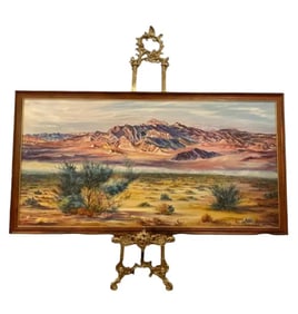 1966 Huge Landscape Oil on Panel Signed