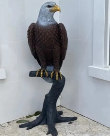 Life-size bronze eagle statue