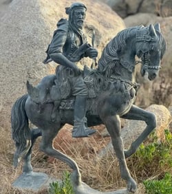 Life Size Rider and Horse Bronze Sculpture