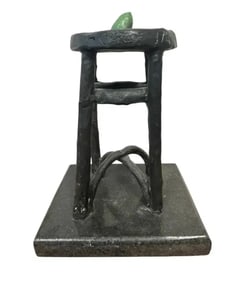 J. Miro Abstract Bronze Sculpture