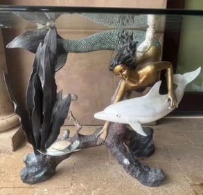 Mermaid Bronze Table Sculpture
