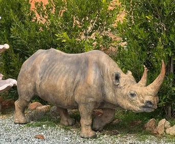 life-Size Bronze Rhino Sculpture