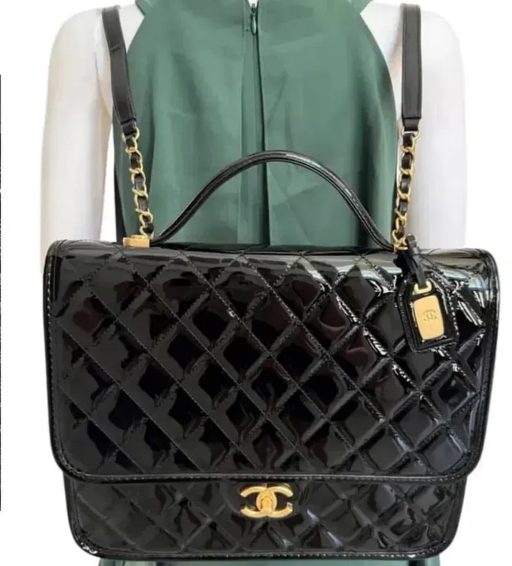 Chanel Patent School Memory Backpack (1 of 6)