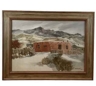 Adobe Houses -Watercolor by Garoutte ASAI