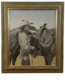 Cowboy Oil Painting by Walt Johnston