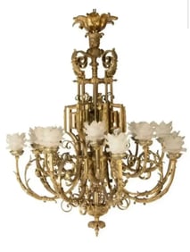 French 18th Century gilt-bronze chandelier