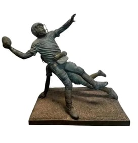 Large Football Bronze Players Sculpture by Jim Davidson