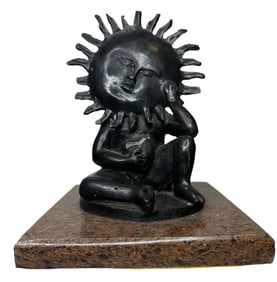 Sergio Bustamante Sun Bronze Sculpture