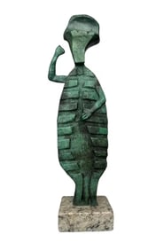 Abstract Bronze Sculpture Signed