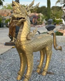 Life Size Wood Dragon Sculpture