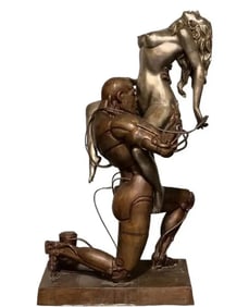 1993 Techno Lover Life Size Erotic Bronze Sculpture by Rudolfo Bucacio