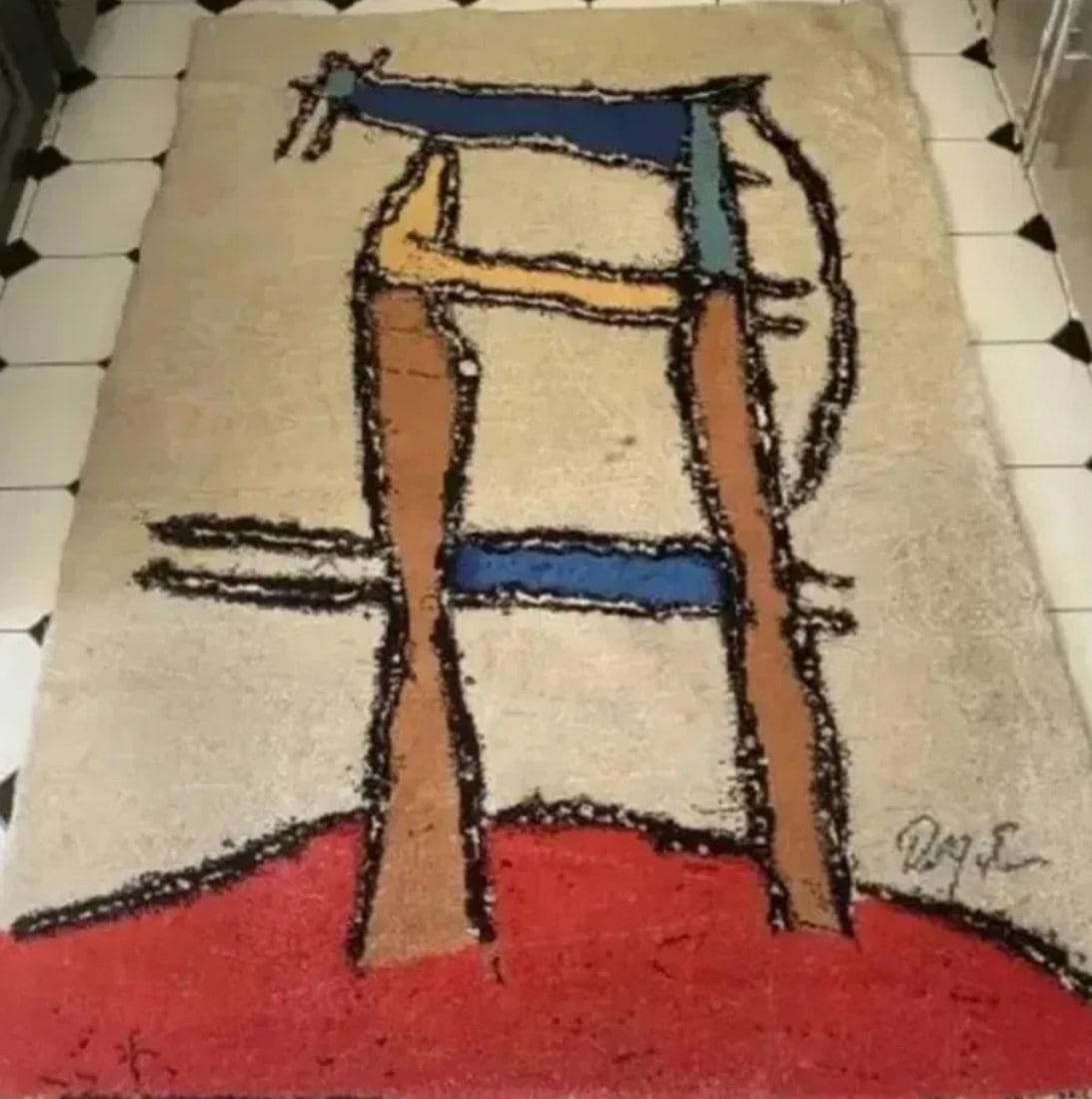 20TH CENTURY VINTAGE SWEDISH ROBERT JACOBSEN EGE RUG: 6ft x 9ft - A beautifully artistic vintage Swedish Robert Jacobsen Ege rug, Country of Origin / Rug Type: Vintage Ege Rug, Circa Date: Mid – 20th Century – This brilliant, abstract vintage rug by